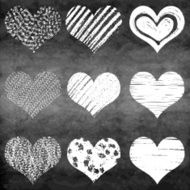 Hand drawn vector heart set N6