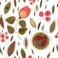 Concept floral seamless pattern with summer flowers leafs and la