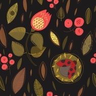 Concept floral seamless pattern with summer flowers leafs and la N2