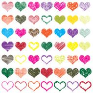 Hand drawn vector heart set N7