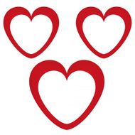 three banners in the shape of heart