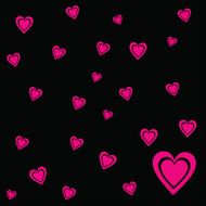 Pink Heart valentine vector black background N2