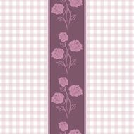 Seamless checkered background with purple stylized roses