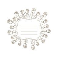 Romantic retro frame with roses Vintage vector illustration