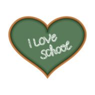 I love school Heart symbol as a chalkboard