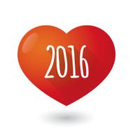 Heart icon with a 2016 sign