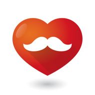 Heart icon with a moustache N2