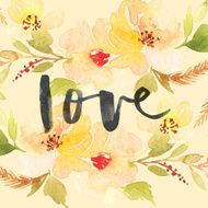Watercolor greeting card flowers N211