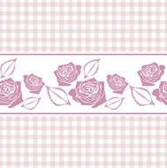 Seamless checkered background with stylized roses N2