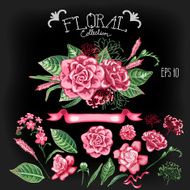 Collection of vector floral design element