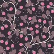 Seamless floral background with raspberry N2