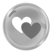 two hearts red round