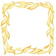 Watercolor leaves square frame
