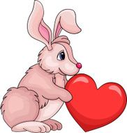 Bunny holding heart
