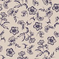 Seamless floral pattern silhouette flower N2