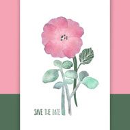 Watercolor flowers vector card