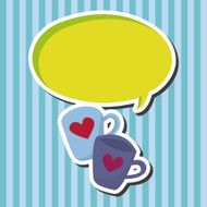 Valentine's day theme cup elements vector N2