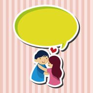 Valentine's day theme love couple elements vector N9
