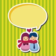 Valentine's day couple flat icon elements background eps10 N2