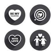 Valentine day love icons Target aim with heart N15