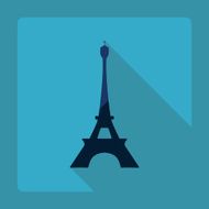 Flat modern design with shadow Eiffel Tower N2