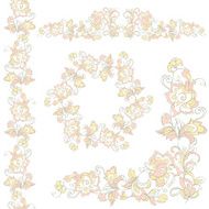 Floral design elements set Can use for birthday card