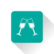 Two glasses of wine or champagne icon N14