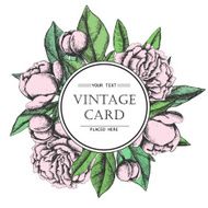 Vintage elegant card with peony flowers N3