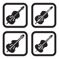 Contrabass or double bass icon in four variations