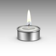 Candle in the Metal Candlestick Flame Fire Light