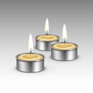 Candles in the Metal Candlesticks Flame Fire Light