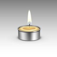 Candle in the Metal Candlestick Flame Fire Light N3