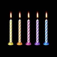 Birthday Candles Flame Fire Light Isolated on Background N2