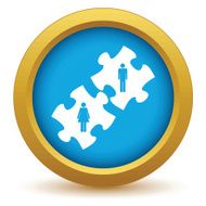 Gold love puzzle icon