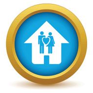 Gold love home icon