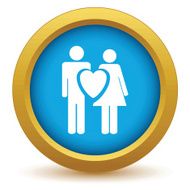 Gold love icon