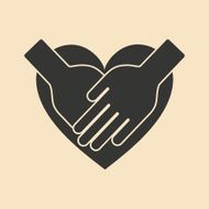 Flat in black and white mobile application love relationship