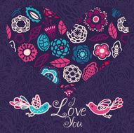 Sweet vector card - I love you
