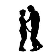 Vector silhouette of a couple N11