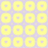 Purple hearts in yellow rounded squares pattern N2