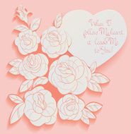 Vintage card roses bouquet romantic quotes N12