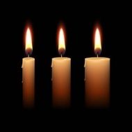 Candles Flame Fire Light Isolated on Black Background