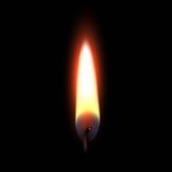 Fire Flame Isolated on Black Background Realistic Vector Illustration
