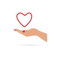 heart in hand love vector