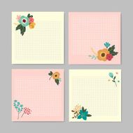 adorable hand drawn style floral memo N2
