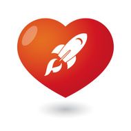 Heart with a rocket