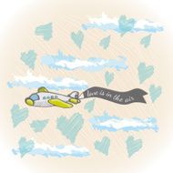 cute airplane love card
