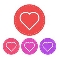 Heart modern minimal flat icon set
