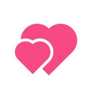 Two hearts vector icon modern minimal flat design style