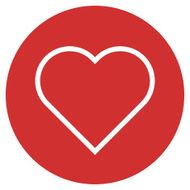 Heart flat modern minimal outline icon round button